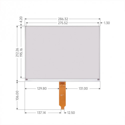 Écran Waveshare 13,3 pouces 960 × 680 pixels avec communication SPI E-Ink, spécifications : version écran nu SW83011430-09